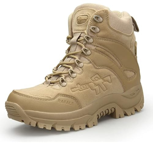 YUKTOPA Botte Tactique et Militaire Hommes résistant à l'usure imperméables à l'eau désert Chaussures extérieures Bottes antidérapantes Camping Trekking Randonnée Bottes