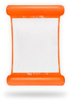 Colchoneta Hinchable para Piscina Adultos - 4 en 1: Hamaca de Agua, Flotador, Tumbona, Silla Deportiva - Color Naranja - Medidas: 110x80 cm - FUN FAN LINE