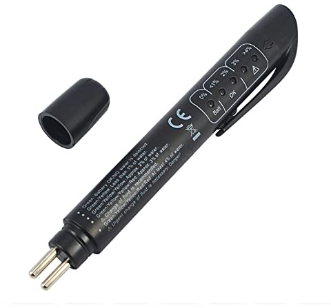 Brake Fluid Liquid Tester Pen,1PC DOT 3 DOT 4 DOT 5.1 Brake Fluid Liquid Tester Pen, Car Diagnostic Testing Tool with 5 LED Indicators, Hydraulic Fluid Liquid Oil Moisture Analyzer