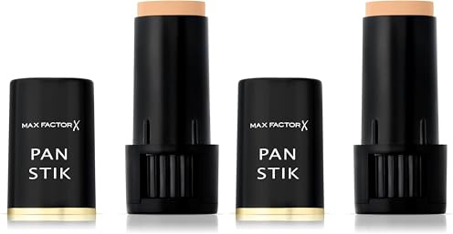 Max Factor Pan Stik Foundation, 013 Nouveau Beige, Full Coverage and Smooth Texture for Dewy Skin Look, 9 g (Pack of 2)