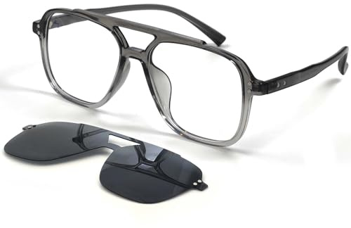 SHEEN KELLY Polarizzato magnetico clip su occhiali da sole pilota e Anti Blue Light occhiali uomini donne Trendy quadrato nero Frames occhiali da vista