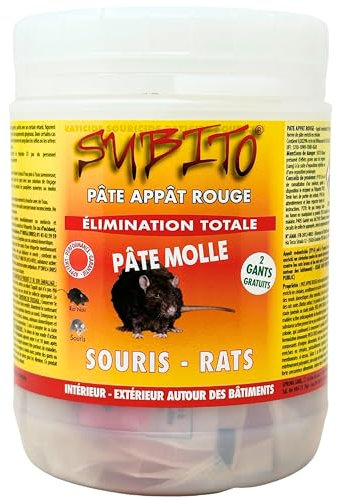 Raticide Professionnel Puissant 150g - Élimination Rapide des Rats et Souris – Appât/Poison Haute Appétence Foudroyant - Utilisation Intérieure et Extérieure – Anti Rongeur/Mort aux Rats Efficace