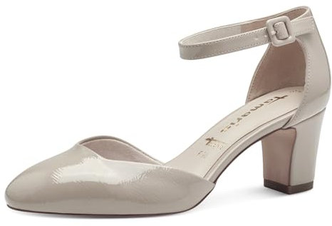 Tamaris Damen Pumps Blockabsatz Vegan; Nude PATENT, EU 40