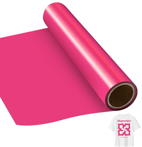 EUBSWA Pellicola Vinilica Plotter 30,5 x 506 cm, Pellicola di Trasferimento in Tessuto per DIY, Tazza, Magliette, Pellicole Impermeabili per Cricut, Silhouette Cameo, Rosa