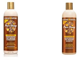 Creme Of Nature Pure Honey, Feuchtigkeitsspendender Conditioner, 350 ml + Feuchtigkeitsspendendes Shampoo, 350 ml