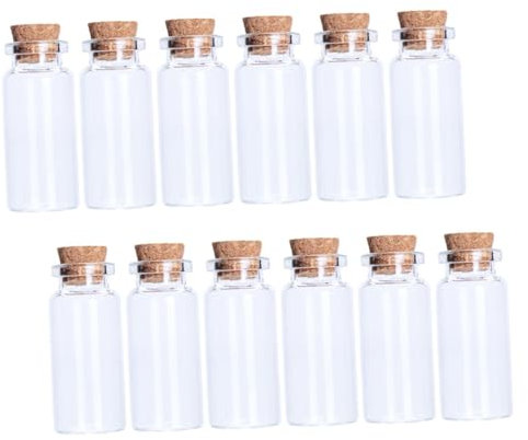 OUNONA 20pezzi Bottiglia in Vetro Tappo Sughero Bottiglie Decorative Da Te Barattolo Conservazione Per Come Boccetta Per Deodorizzazione e Profumo