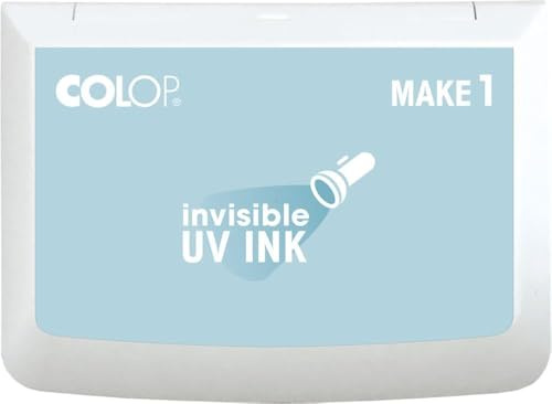COLOP Make 1 tampon encreur invisible, avec encre non toxique de qualité supérieure, à base d'eau sans acide (UV)