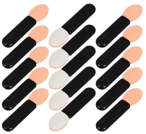 FOMIYES 100 Aplicadores de Sombras de Ojos Mini Negros 15' Brocha de Maquillaje Multiusos para Difuminar y Delinear Labios Pinceles para Sombras de Ojos Portátiles para Retoques en