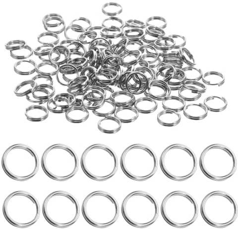 KICHOUSE 200 St Rostfritt Stål Split Rings Små Nyckelringar för DIY Kontorsnyckel Fästen och Bilnyckel Tillbehör Flexibla och Hållbara Ringkopplingar för Hem Hundtaggar