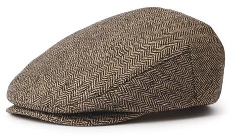 Brixton Unisex-Adult Hooligan Driver Snap Hat Beret, Brown/Khaki, L