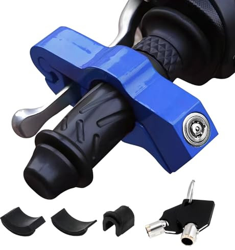Windance Verrouillage antivol de moto, verrouillage de frein avant robuste, poignée d'accélérateur, verrouillage de guidon de frein (Bleu)