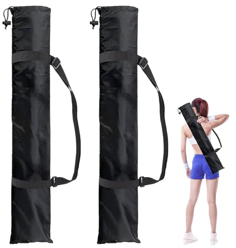 2 stycken stativväska: 120 cm ljusställ bärväska, bärbara stänger, transportväska, nylonstativ väska, stativ ljusstativ, bärväska, tältstångsväska för tältstänger, ljusstativ, mikrofon, svart,