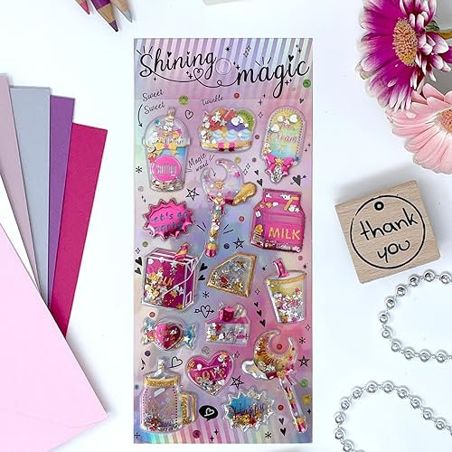 Jolly Stickers® Sweet - Entdecke Schüttelsticker! Kunstprojekte, Bastelspaß, Glitzer & Fantasie Dekorieren Geschenke Girls Mädchen Spaß 3d Puffy Schulanfang Einschulung Journal Aufkleber Handyhülle