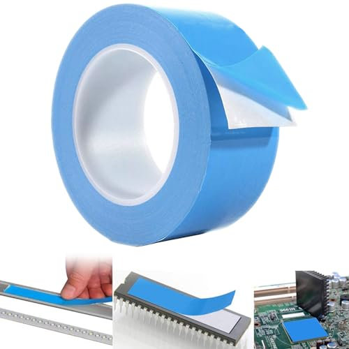 QEEROYO Ruban Adhésif Conducteur Thermique, Ruban Adhésif Thermique Double Face, 25m × 20mm Thermal Adhesive Tape, Double Sided Thermal Adhesive Tape, pour Dissipateurs, IGBT, CPU, GPU