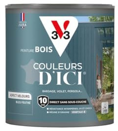 V33 Peinture Bois Couleurs d'ICI - Bleu feutré - 0,5L