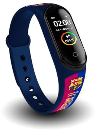 FIT & FUN Bracelet d'activité Intelligent avec Bracelet sous Licence @FC Barcelone