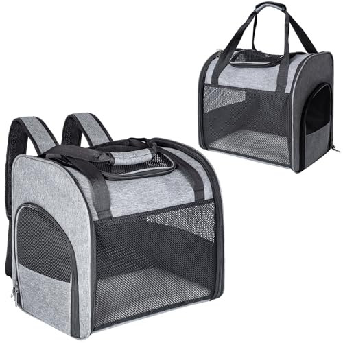 Haustier Handtasche und Rucksack, Transporttasche für Katzen, Hunderucksacks, Haustiertrage mit belüftetem Design, Faltbarer Haustiertrage-Rucksack für Hunde und Katzen