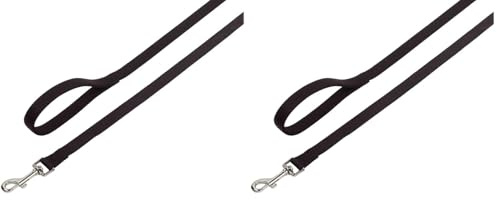 Nobby Laisse Classique en Nylon pour Chien Noir 10 mm x 120 cm (Lot de 2)