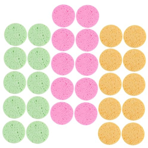 LIFKOME Runde Gesichtsschwämme Leichte Make Up Entfernung und Sanfte Gesichtsreinigung aus Zellulose Holzstoff 30 Stück für Frauen für Reisen und Täglichen Gebrauch