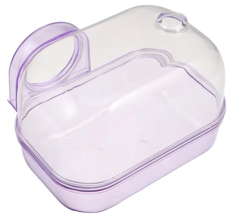 BESTonZON Hamster Sand Bath Container with Splashproof Cover Dual-use Small Animal Bathtub for Dust Bath and Toilet for Hamsters Chinchillas and Dwarf Rodents