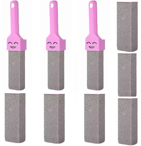 Toilet Pumice Stone with Handle,Pumice Stone For Toilet -Slip Long Plastic Handle for Kitchen/Bathroom/Pool/Household Cleaning (9)