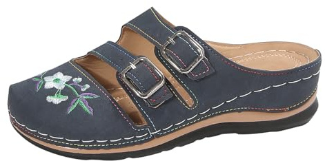 Pantoletter dam, med klack, ortopediska skor, dam, stängda sandaler, blommor, tofflor, nät, sommarskor, halkfria tofflor, sommar, bekväma tofflor, strandskor, trädgårdsskor