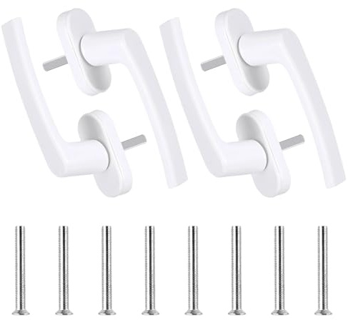 4 Pz Maniglia Finestra in Alluminio Bianco, per UPVC