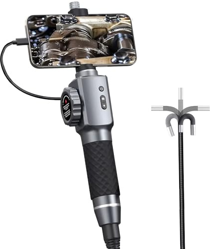 2.0MP 6.2mm Lens Two-Way 210°Articulating Endoscope Camera for Android iOS Tablet Endoscope Recording Video with Sound(6.2MM 1.2M)