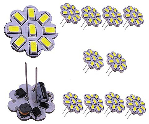 JSVSAL G4 Back Pin LED Lights Bulbs, 3W, 30W Equivalent, Natural White 4000K,G4 JC Halogen Replacement for RV Camper Trailer,Marine Boat, Deck, Step Lights & Any Low Volt Lighting,10 Pack