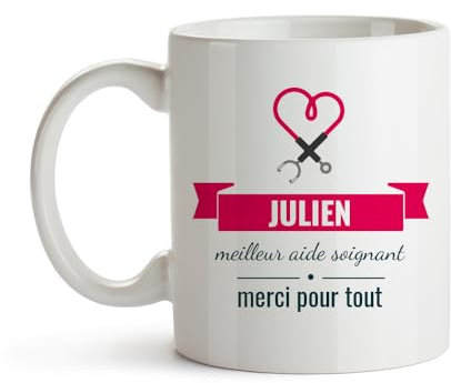 CADEAUX.COM - Mug Personnalisé En Céramique - Personnel soignant/Prénom + Message - Résiste Au Micro-ondes Et Lave Vaisselle - Idée Cadeau Personnalisé - Cadeau Noel