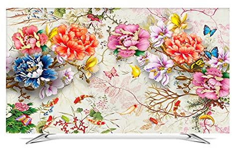 Uvency 70In Hanging Desktop Curved Screen Universal Tv Cover Dust Cover Cloth Indoor Cover Type Tv Screen Protector Bedroom Living Room Decoration Television/Yh213/70In