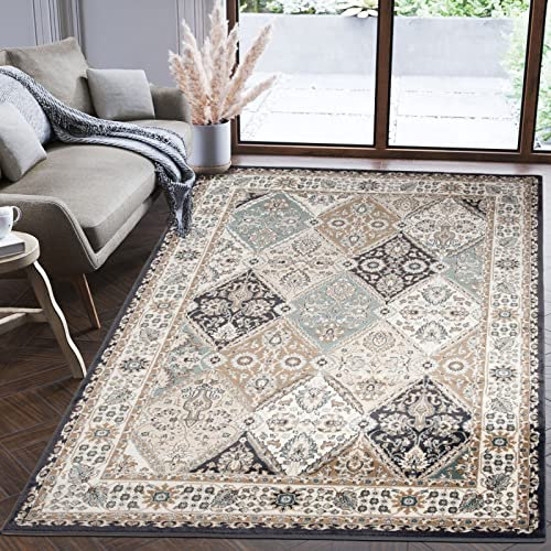 Mazovia Orientalisch Teppich - Traditioneller Teppich für Wohnzimmer, Esszimmer - Orient Teppiche Ornament - ÖKO-TEX Wohnzimmerteppich Grau - 160 x 220 cm