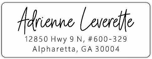 PrettySweetParty White Home Address Labels - Personalized Return Address Stickers, Custom Printed Mailing Labels for Envelopes, Packages, Wedding, Business (Handwritten Script Font)