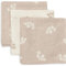 Jollein 537-848-67042 Spucktücher Mundtücher Musselin 3er Set Twig rosa/weiß (31x31cm)