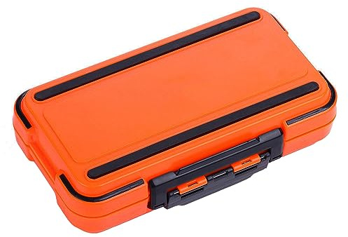 Large Orange Fishing Tackle Storage Box, Waterproof Fishing Lure Box Organizer with Double Lock Design for Fishing Hooks, Jewelry Beads, Earring, Keys