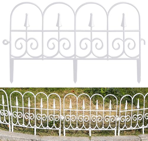 HUIOP Cerca de Jardín,Inserto Decorativo para Valla de jardín, Paquete de 6, plástico Inoxidable, Borde de Valla de jardín, parterres de césped, Bordes de Plantas, Decorativo para Patio, Paisaje