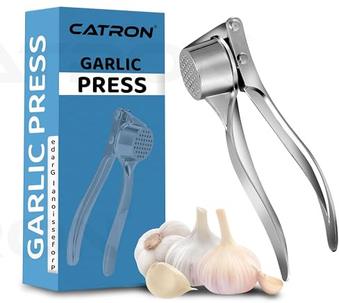 Catron Stainless Steel Garlic Crusher Presser Garlic Press Manual Garlic Mincer | Garlic Cutter Chopper | Easy to Squeeze & Clean for Kitchen