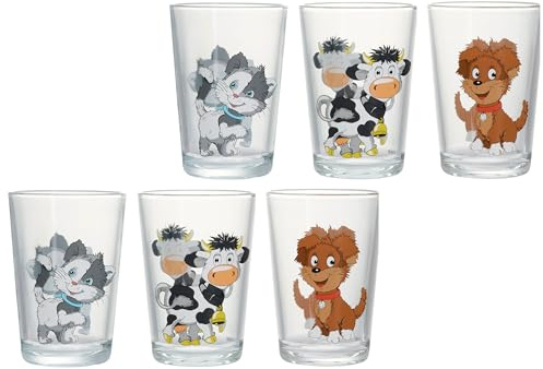 Ritzenhoff & Breker Kindergläser-Set Hoftiere | 6-teilig | 205 ml