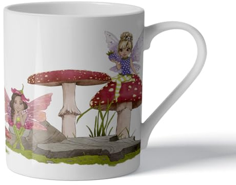 M & G Mustard & Gray Children's China Tea Mug – 250ml Kids' Tea Cup – Fine Bone China – Microwave & Dishwasher Safe – Toddler & Child-Friendly Mug for Hot Chocolate, Milk & Tea (Fairy)