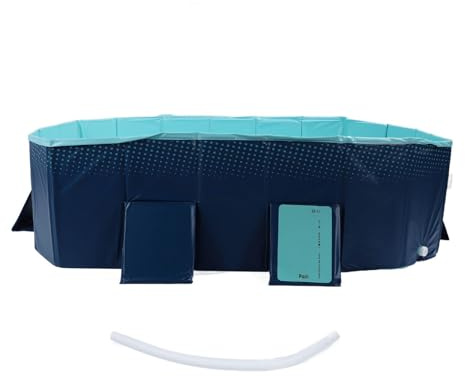 Ghzste Grande piscina pieghevole per cani, ciotola in plastica dura, portatile, pieghevole, per cani, gatti e bambini, vasca da bagno per animali domestici (1,85 m/6,1 ft)