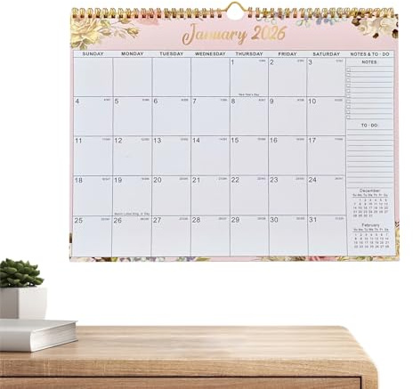 2026 Års Kalender Månatlig Planerare Med Dubbeltrådsbindning