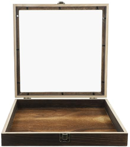 Angoily Boîte à Spécimens d'Insectes en Bois 30X30X45 CM Couvercle Transparent Style Rétro Coffret de Rangement Multifonction pour Insectes Fleurs Séchées et Bijoux Vitrine Suspendue