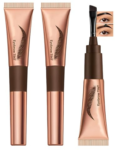 3 Pcs Peel Off Augenbrauenfarbe, Augenbrauen Gel Tattoo, Chocolate Braun Augenbrauenfarbe Tattoo, Wasserfest, Smudge-Proof, Hält 5 Tage, Easy Peel Off Augenbrauengel Eyebrow Gel, 04-Medium Brown (7g)