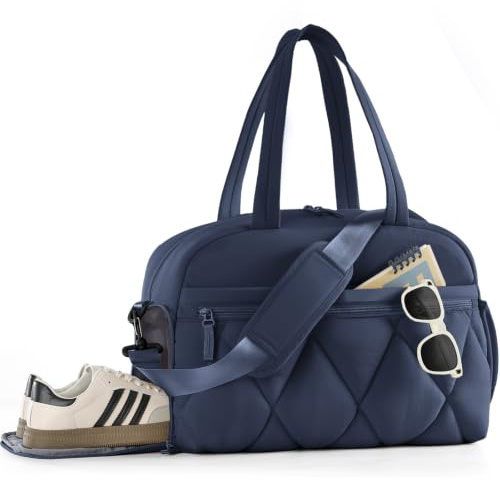 Lekespring Sac de voyage pour femme, sac de sport léger avec compartiment à chaussures, bagage à main, sac de gym, sac de clinique, sac de naissance, sac d'hôpital, sac de voyage pour avion, voyage