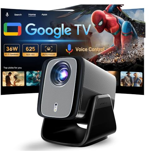 1200 ANSI Google TV-Licensed Projector, 4K/8K Input Support, Dual 36W Dolby