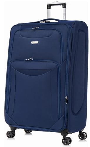 FLYMAX 29 Large Super Lightweight 4 Wheel Suitcase Luggage Expandable with Wheels Navy