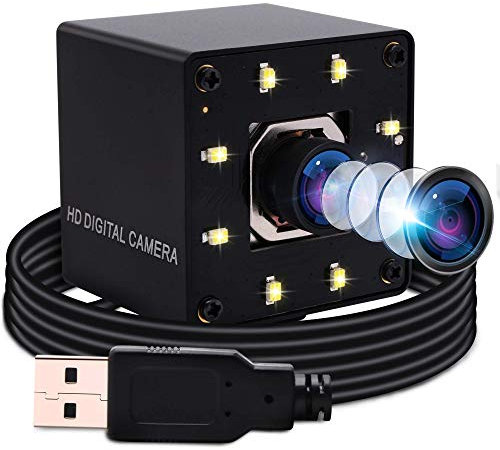 ELP 4K Webcam Autofokus USB Nachtsicht, No-Distortion IMX415 Sensor Ultra HD Kamera 3840x2160@30fps, UVC Kompatibel für Videokonferenzen