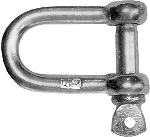 6mm Dee Shackle Chain Link D Shackles Galvanised Steel Zinc Plated 100kg Max Load (Pack of 2) H11C/1