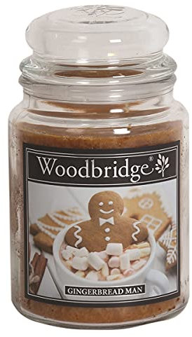 Woodbridge Große Duftkerze im Glas mit Deckel | Gingerbread Man | Duftkerze Weihnachten | Kerzen lange Brenndauer | Raumduft für Zuhause | Kerze 2 Docht
