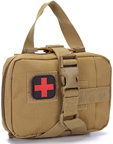 Dsoar Erste Hilfe Set Auto, Überlebensset für Outdoor-Reisen, für medizinische Mehrzweck-Hüfttasche, militärisches Zubehör(Khaki, Leer)